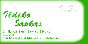 ildiko sapkas business card