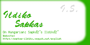 ildiko sapkas business card